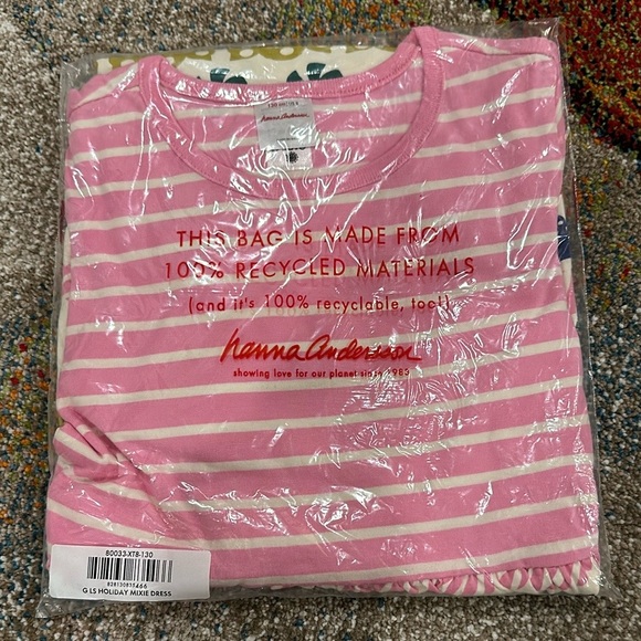 Hanna Andersson Stocking Sweets Pink Striped Dress Holiday Mixie NWT 8 - Picture 3 of 5